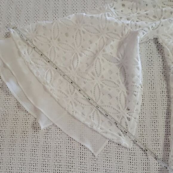 Robbie Bee Signature Sz. L White Eyelet Dress w Unique Sleeves - Picture 11 of 11